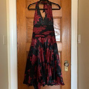 Silky Halter Rose Formal Dress